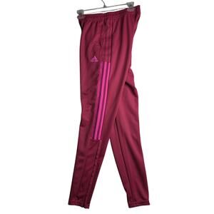 ADIDAS XS Pink Trio 21 W's Track Pants w Zip n drawstrings. AEROREADY Activewear
